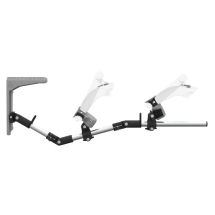 Side view of MagTube vr gunstock for Valve Index with Chrome Armature with Grey MK2 Buttstock and Grey PLA cups