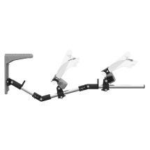 Side view of MagTube vr gunstock for Valve Index with Chrome Armature with Grey MK2 Buttstock and Grey PLA cups