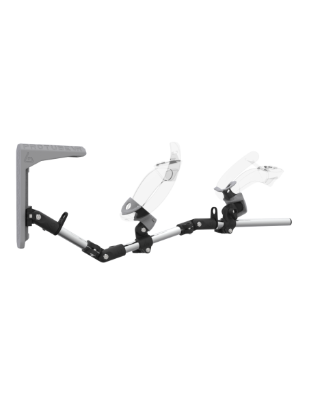 Right view of MagTube vr gunstock for Valve Index with Chrome Armature with Grey MK2 Buttstock and Grey PLA cups