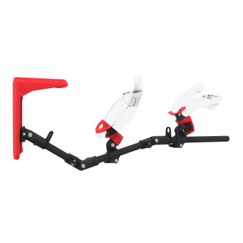Right view of MagTube vr gunstock for Valve Index with Carbon Armature with Red MK2 Buttstock and Red PLA cups