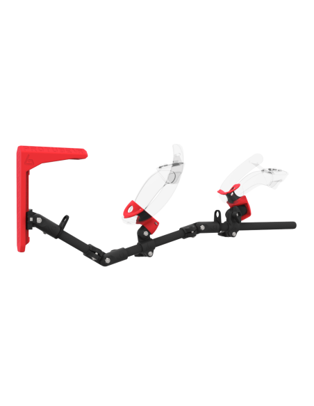 Right view of MagTube vr gunstock for Valve Index with Carbon Armature with Red MK2 Buttstock and Red PLA cups