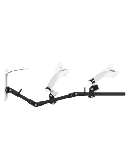 Side view of MagTube vr gunstock for Valve Index with Carbon Armature with White MK2 Buttstock and White PLA cups