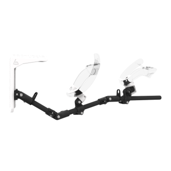 Right view of MagTube vr gunstock for Valve Index with Carbon Armature with White MK2 Buttstock and White PLA cups