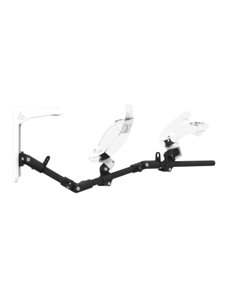 Right view of MagTube vr gunstock for Valve Index with Carbon Armature with White MK2 Buttstock and White PLA cups