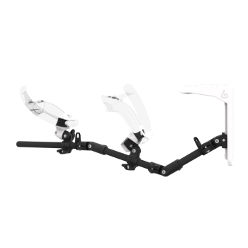 Left view of MagTube vr gunstock for Valve Index with Carbon Armature with White MK2 Buttstock and White PLA cups