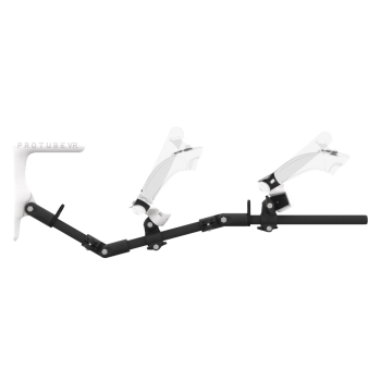 Side view of MagTube vr gunstock for Valve Index with Carbon Armature with White MK1 Buttstock and White PLA cups Side view of MagTube vr gunstock for Valve Index with Carbon Armature with White MK1 Buttstock and White PLA cups