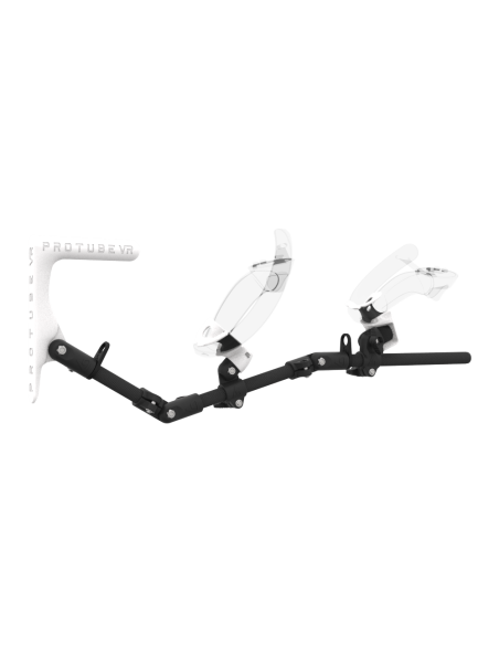 Right view of MagTube vr gunstock for Valve Index with Carbon Armature with White MK1 Buttstock and White PLA cups