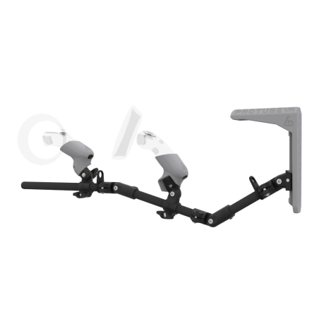 Left view of MagTube vr gunstock for WMR with Carbon Armature with Grey MK2 Buttstock and Grey PLA cups