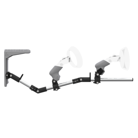 Side view of MagTube vr gunstock for WMR with Chrome Armature with Grey MK2 Buttstock and Grey PLA cups