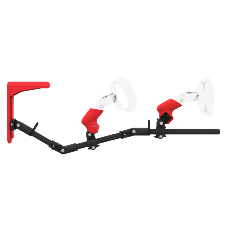 Side view of MagTube vr gunstock for WMR with Carbon Armature with Red MK2 Buttstock and Red PLA cups