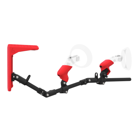 Right view of MagTube vr gunstock for WMR with Carbon Armature with Red MK2 Buttstock and Red PLA cups