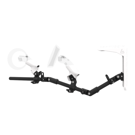 Left view of MagTube vr gunstock for WMR with Carbon Armature with White MK2 Buttstock and White PLA cups