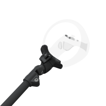 Zoom view of ProSaber lightsaber and paddle for Sony Playstation VR2 with Black Carbon Armature and Black Carbon cups