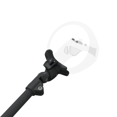 Zoom view of ProSaber lightsaber and paddle for Sony Playstation VR2 with Black Carbon Armature and Black Carbon cups