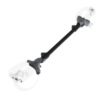 Left view of ProSaber lightsaber and paddle for Sony Playstation VR2 with Black Carbon Armature and Grey PLA cups