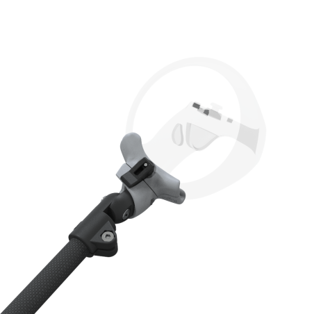 Zoom view of ProSaber lightsaber and paddle for Sony Playstation VR2 with Black Carbon Armature and Grey PLA cups