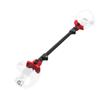 Right view of ProSaber lightsaber and paddle for Sony Playstation VR2 with Black Carbon Armature and Red PLA cups