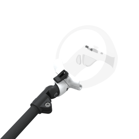 Zoom view of ProSaber lightsaber and paddle for Sony Playstation VR2 with Black Carbon Armature and White PLA cups