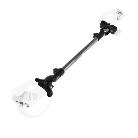 Left view of ProSaber lightsaber and paddle for Sony Playstation VR2 with Chrome Armature and Black Carbon cups