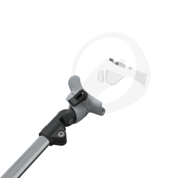 Zoom view of ProSaber lightsaber and paddle for Sony Playstation VR2 with Chrome Armature and Grey PLA cups