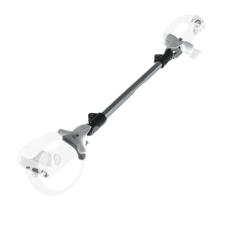 Left view of ProSaber lightsaber and paddle for Sony Playstation VR2 with Chrome Armature and White PLA cups