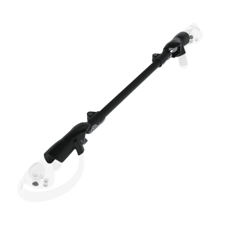 Left view of ProSaber lightsaber and paddle for Pico 4 with Black Carbon Armature and Black Carbon cups
