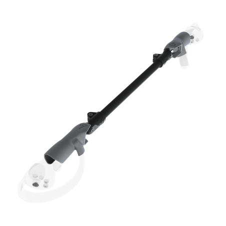 Left view of ProSaber lightsaber and paddle for Pico 4 with Black Carbon Armature and Grey PLA cups