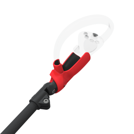 Zoom view of ProSaber lightsaber and paddle for Pico 4 with Black Carbon Armature and Red PLA cups