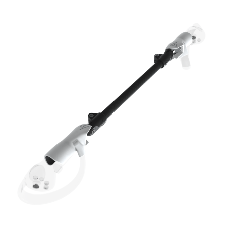 Left view of ProSaber lightsaber and paddle for Pico 4 with Black Carbon Armature and White PLA cups