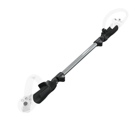 Right view of ProSaber lightsaber and paddle for Pico 4 with Chrome Armature and Black Carbon cups