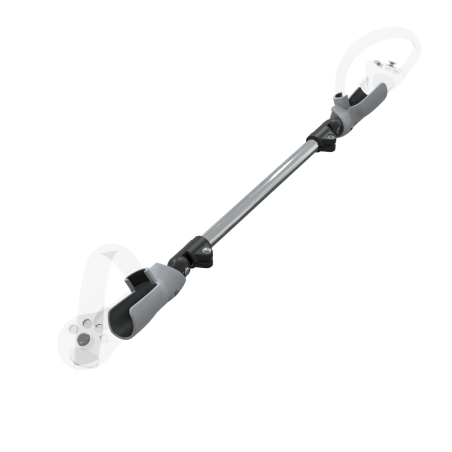Right view of ProSaber lightsaber and paddle for Pico 4 with Chrome Armature and Grey PLA cups