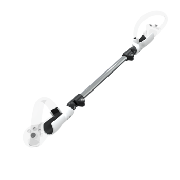Right view of ProSaber lightsaber and paddle for Pico 4 with Chrome Armature and White PLA cups