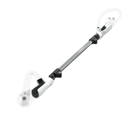 Right view of ProSaber lightsaber and paddle for Pico 4 with Chrome Armature and White PLA cups