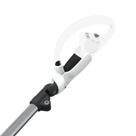 Zoom view of ProSaber lightsaber and paddle for Pico 4 with Chrome Armature and White PLA cups