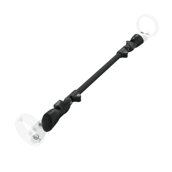 Right view of ProSaber lightsaber and paddle for Meta Quest 1 and Rift S with Black Carbon Armature and Black Carbon cups