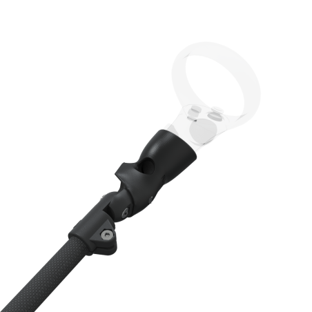 Zoom view of ProSaber lightsaber and paddle for Meta Quest 1 and Rift S with Black Carbon Armature and Black Carbon cups