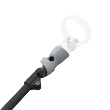 Zoom view of ProSaber lightsaber and paddle for Meta Quest 1 and Rift S with Black Carbon Armature and Grey PLA cups