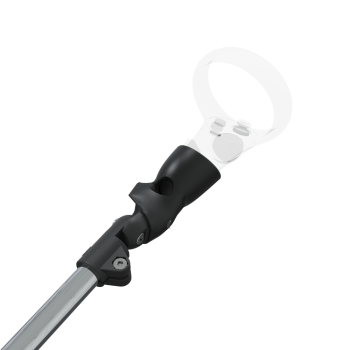 Zoom view of ProSaber lightsaber and paddle for Meta Quest 1 and Rift S with Chrome Armature and Black Carbon cups