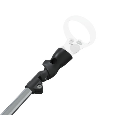 Zoom view of ProSaber lightsaber and paddle for Meta Quest 1 and Rift S with Chrome Armature and Black Carbon cups