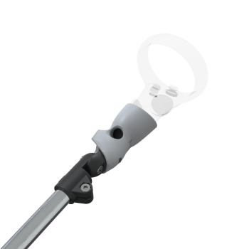 Zoom view of ProSaber lightsaber and paddle for Meta Quest 1 and Rift S with Chrome Armature and Grey PLA cups