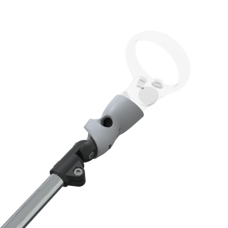 Zoom view of ProSaber lightsaber and paddle for Meta Quest 1 and Rift S with Chrome Armature and Grey PLA cups