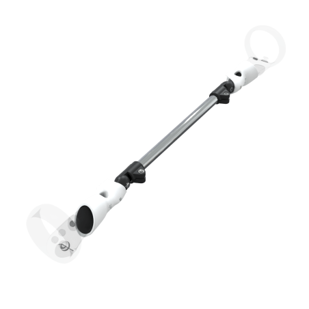 Right view of ProSaber lightsaber and paddle for Meta Quest 1 and Rift S with Chrome Armature and White PLA cups