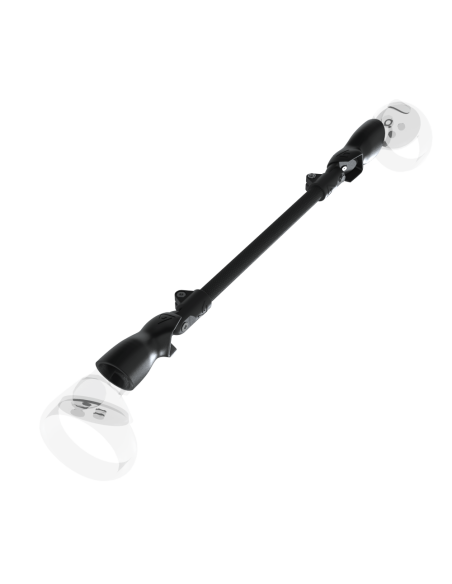 Left view of ProSaber lightsaber and paddle for Meta Quest 2 with Black Carbon Armature and Black Carbon cups