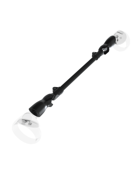 Left view of ProSaber lightsaber and paddle for Meta Quest 2 with Black Carbon Armature and Black Carbon cups