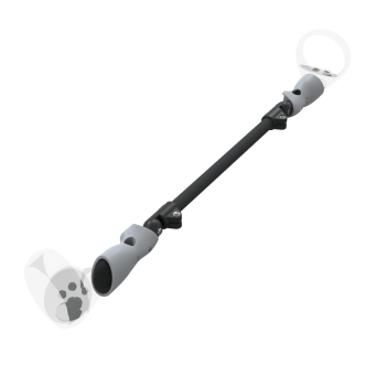 Right view of ProSaber lightsaber and paddle for Meta Quest 2 with Black Carbon Armature and Grey PLA cups