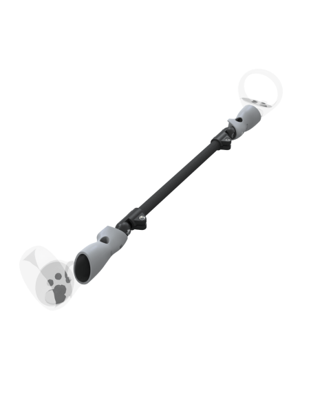 Right view of ProSaber lightsaber and paddle for Meta Quest 2 with Black Carbon Armature and Grey PLA cups