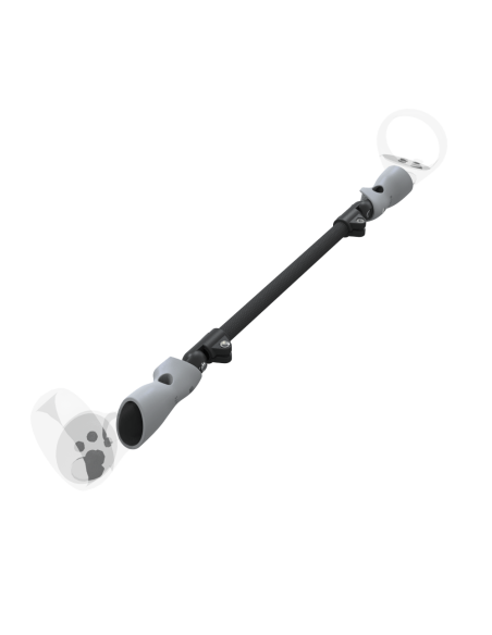 Right view of ProSaber lightsaber and paddle for Meta Quest 2 with Black Carbon Armature and Grey PLA cups