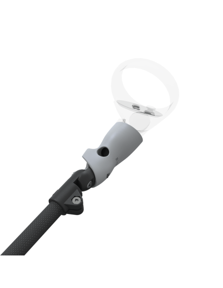 Zoom view of ProSaber lightsaber and paddle for Meta Quest 2 with Black Carbon Armature and Grey PLA cups