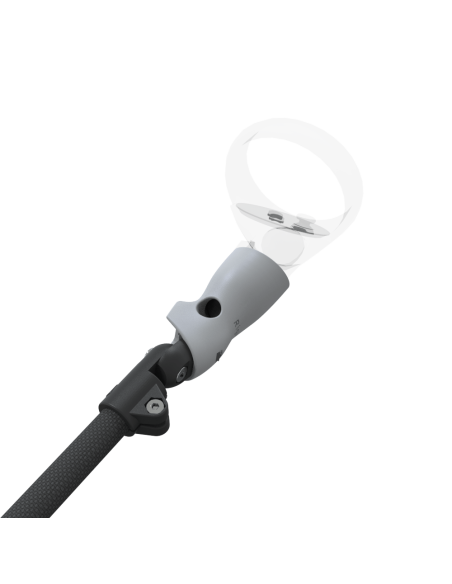 Zoom view of ProSaber lightsaber and paddle for Meta Quest 2 with Black Carbon Armature and Grey PLA cups