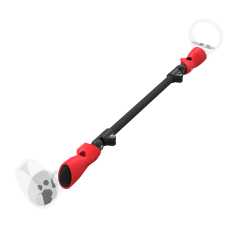Right view of ProSaber lightsaber and paddle for Meta Quest 2 with Black Carbon Armature and Red PLA cups